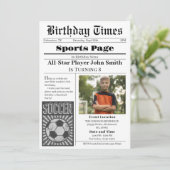 Persoonlijke Voetbal Verjaardag uitnodiging met fo (Staand voorkant)