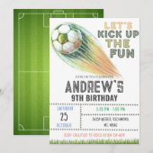 Persoonlijke Voetbal Verjaardag Uitnodiging Sjablo (Voorkant / Achterkant)