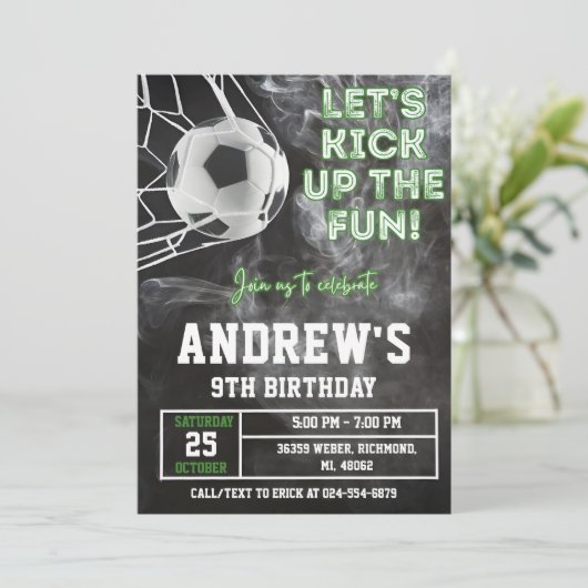 Persoonlijke Voetbal Verjaardag Uitnodiging Sjablo (Staand voorkant)