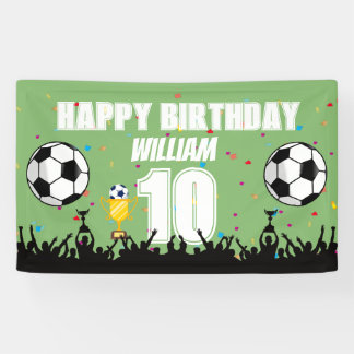 Persoonlijke Voetbal Verjaardagsbanner voor Jongen Spandoek