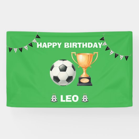 Persoonlijke Voetbal Verjaardagsfeest Banner (Horizontaal)