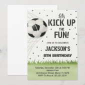 Persoonlijke voetbal verjaardagsuitnodiging kaart (Voorkant / Achterkant)