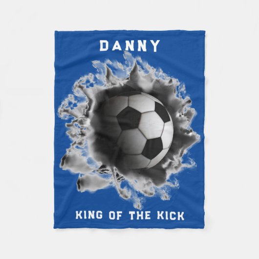Persoonlijke Voetbalcadeau Fleece Dekbed Deken (Voorkant)