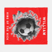 Persoonlijke Voetbalcadeau Fleece Deken (Voorkant (Horizontaal))
