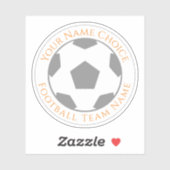 Persoonlijke voetbalfan met sticker van teamnaam (Vel)