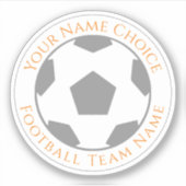Persoonlijke voetbalfan met sticker van teamnaam (Voorkant)