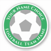 Persoonlijke voetbalfan met sticker van teamnaam (Voorkant)