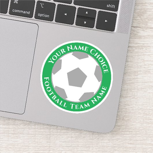 Persoonlijke voetbalfan met sticker van teamnaam (Detail)