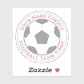 Persoonlijke voetbalfan met sticker van teamnaam (Vel)