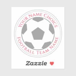 Persoonlijke voetbalfan met sticker van teamnaam