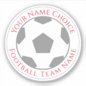 Persoonlijke voetbalfan met sticker van teamnaam (Voorkant)
