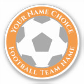 Persoonlijke voetbalfan met sticker van teamnaam (Voorkant)