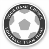 Persoonlijke voetbalfan met sticker van teamnaam (Voorkant)