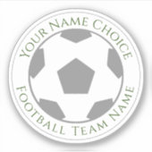 Persoonlijke voetbalfan met sticker van teamnaam (Voorkant)
