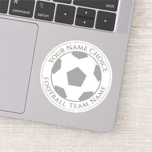 Persoonlijke voetbalfan met sticker van teamnaam (Detail)