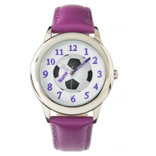 Persoonlijke Voetbalken voor meisjes met NAAM Horloge
