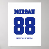 Persoonlijke voetbalshirt naam & nummer poster (Voorkant)
