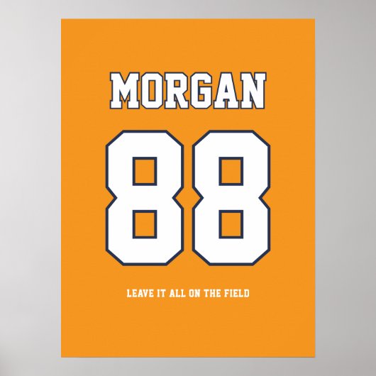 Persoonlijke voetbalshirt naam & nummer poster (Voorkant)