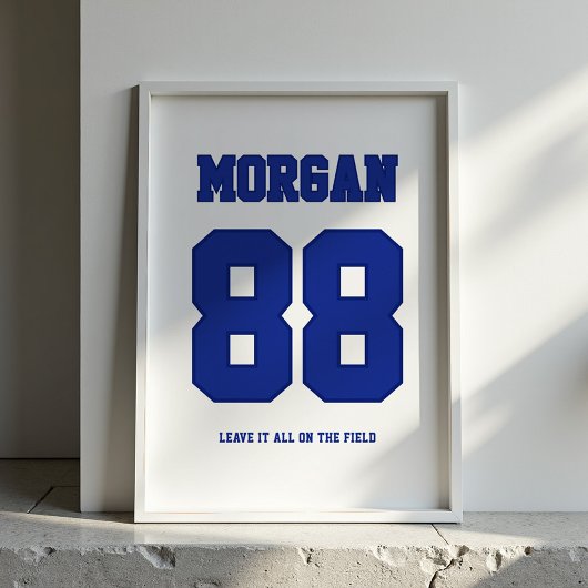 Persoonlijke voetbalshirt naam & nummer poster