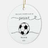 Persoonlijke Voetbalspeler Kerst Ornament (Links)