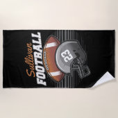 Persoonlijke Voetbalspeler Team Nummer Helm Strandlaken (Voorkant)