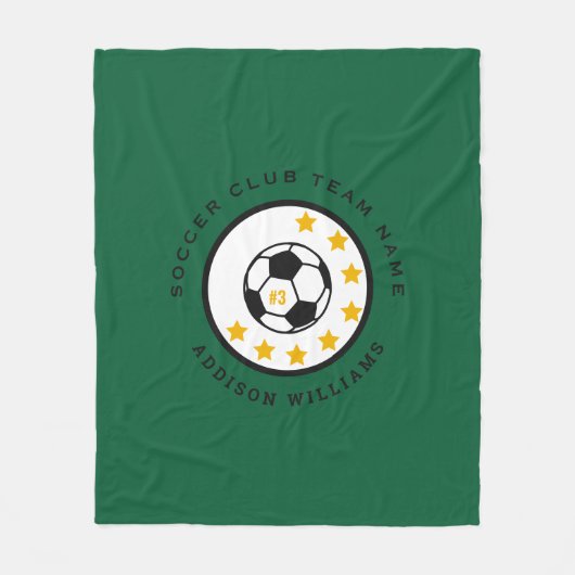 Persoonlijke Voetbalteamnaam Nummer Aangepaste Gro Fleece Deken (Voorkant)