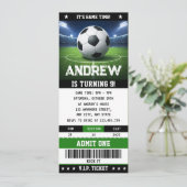 Persoonlijke voetbalwedstrijd ticket verjaardagsui kaart (Staand voorkant)