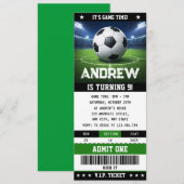 Persoonlijke voetbalwedstrijd ticket verjaardagsui kaart (Voorkant / Achterkant)