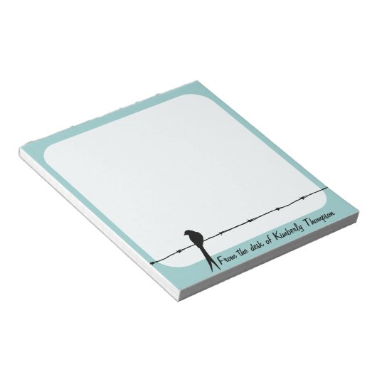 Persoonlijke vogel op Notitieblok van gestreepte d (Schuin)