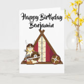 Persoonlijke vogelkaart - Viking Warrior Kaart (Gele Bloem)