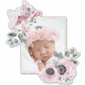 Persoonlijke vogels en bloemenlijst om foto toe te sticker (Voorkant)