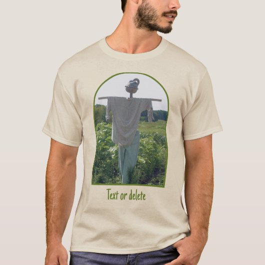 Persoonlijke vogelverschrikker in moestuin t-shirt (Voorkant)