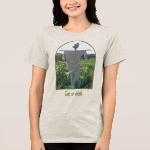 Persoonlijke vogelverschrikker in tuinveld Tri-Blend shirt