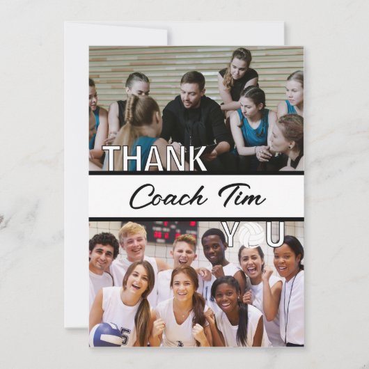 Persoonlijke Volleybal Coach Foto Bedankkaart (Voorkant)