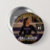 Persoonlijke Volleybal Foto Knop Ronde Button 7,6 Cm (Voorkant /achterkant)