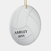 Persoonlijke Volleybal Kerst Keramisch Ornament (Rechts)