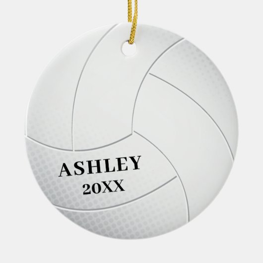 Persoonlijke Volleybal Kerst Keramisch Ornament (Voorkant)