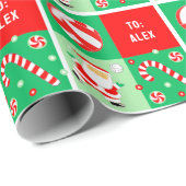 Persoonlijke Volleybal Kerstmis Cadeaupapier (Rol Hoek)