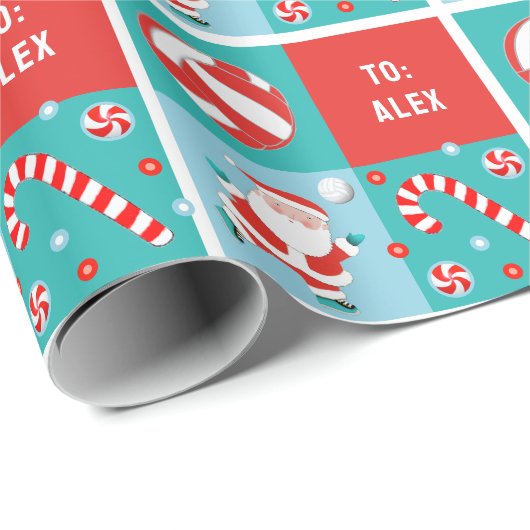 Persoonlijke Volleybal Kerstmis Cadeaupapier (Rol Hoek)