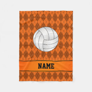 Persoonlijke volleybal oranje argyle fleece deken