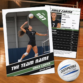 Persoonlijke Volleybal Ruilkaart Wit Groen Contactkaartje
