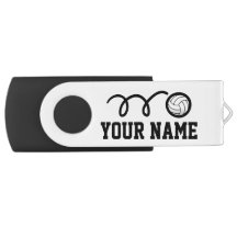 Persoonlijke volleybal USB-pen met naam