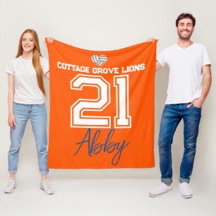 Persoonlijke volleyballspeler senior fleece deken