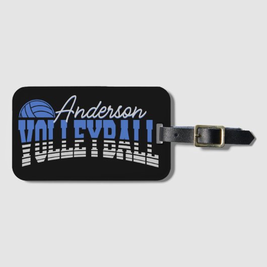 Persoonlijke Volleybalspeler VOEGD NAAM Team Champ Bagagelabel (Voorkant (horizontaal))