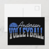 Persoonlijke Volleybalspeler VOEGD NAAM Team Champ Briefkaart (Voorkant / Achterkant)