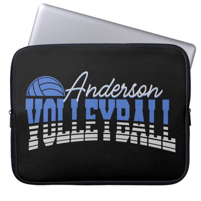 Persoonlijke Volleybalspeler VOEGD NAAM Team Champ Laptop Sleeve (Voorkant)