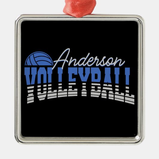 Persoonlijke Volleybalspeler VOEGD NAAM Team Champ Metalen Ornament (Voorkant)