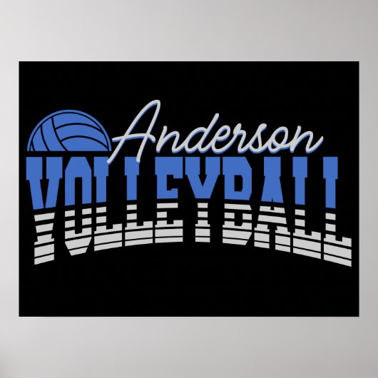Persoonlijke Volleybalspeler VOEGD NAAM Team Champ Poster (Voorkant)