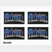 Persoonlijke Volleybalspeler VOEGD NAAM Team Champ Rechthoekige Sticker (Vel)