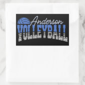 Persoonlijke Volleybalspeler VOEGD NAAM Team Champ Rechthoekige Sticker (Tas)